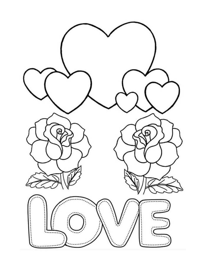 Love Easy Drawings Coloring Page