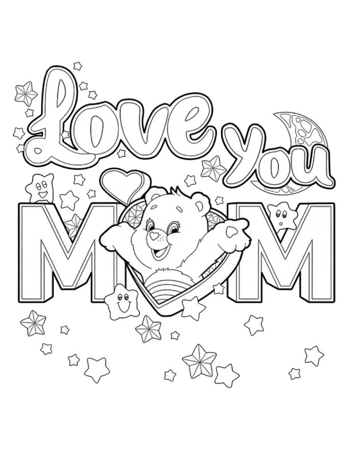 Love You Mom Pdf For Kids Coloring Page