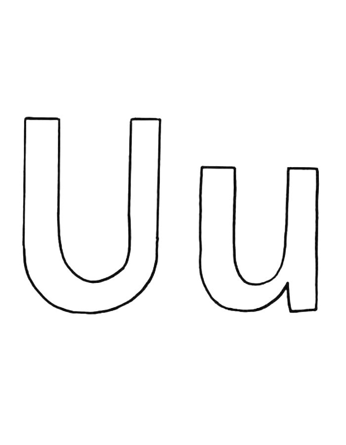 Lowercase And Uppercase Letter U Printable Coloring Page