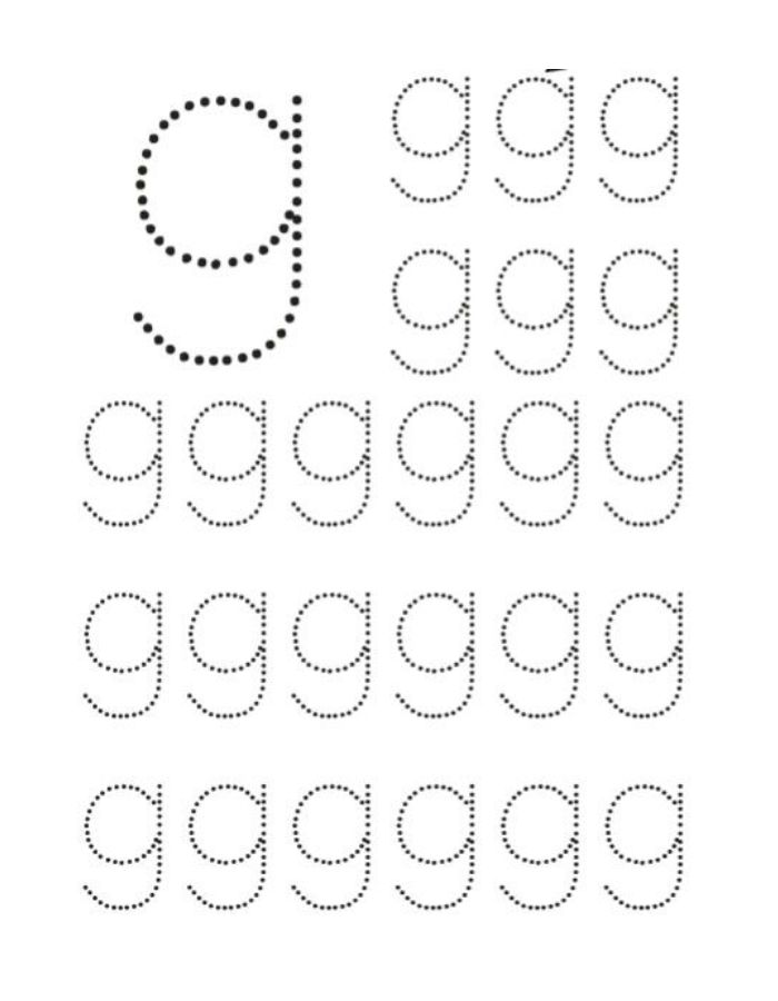 Lowercase Letter G Printable Coloring Page