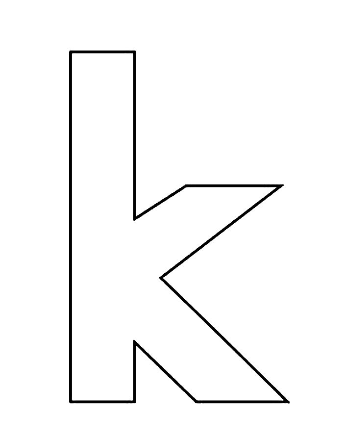 Lowercase Letter K Template Printable Coloring Page