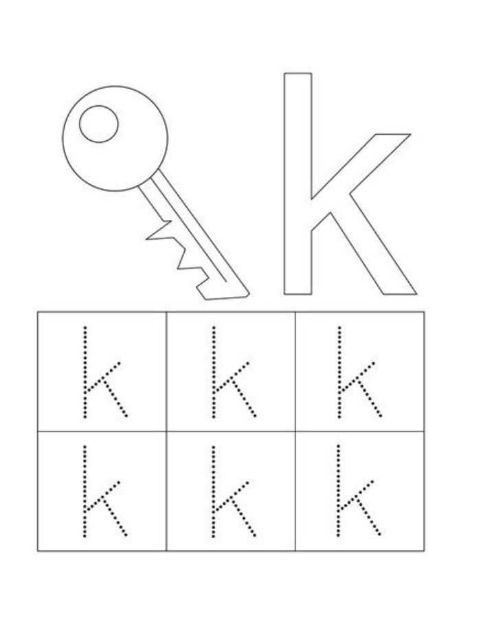 Lowercase Letter K Coloring Page