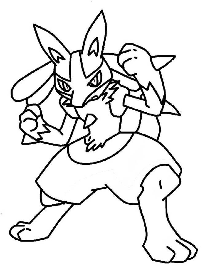 Lucario Template Coloring Page