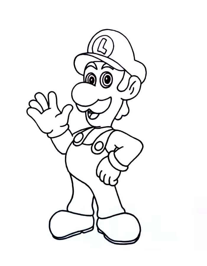 Luigi From Super Mario Coloring Page