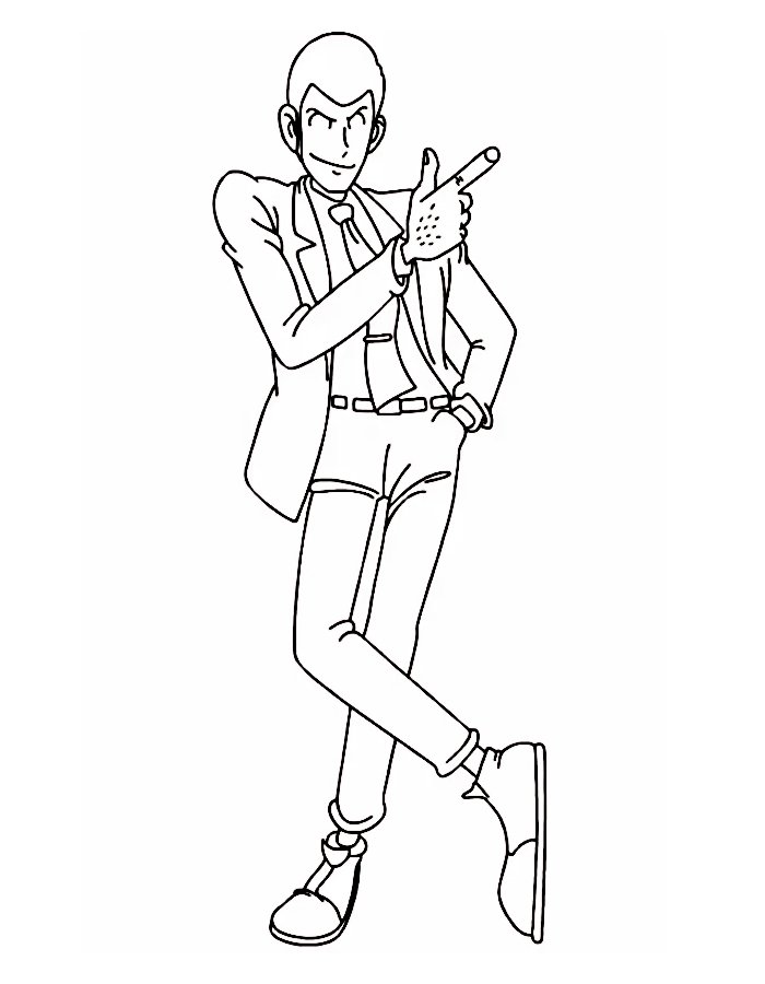 Lupin Iii The Third Batang 90s Anime Coloring Page