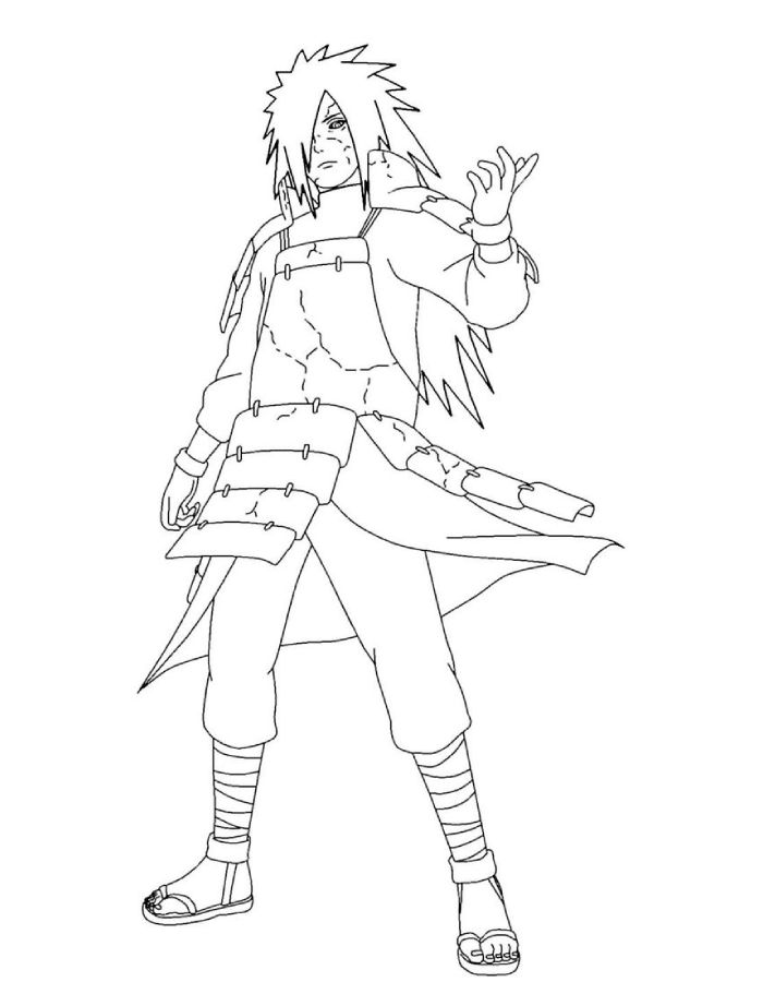 Madara Uchiha Naruto Character Madara Uchiha Naruto Character Coloring Page