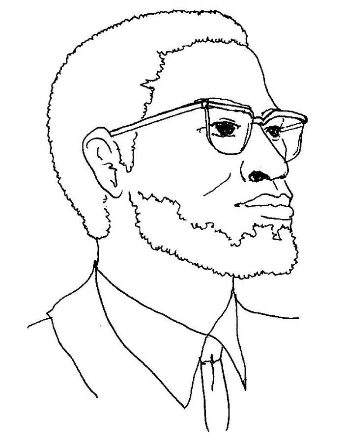 Malcolm X Coloring Page