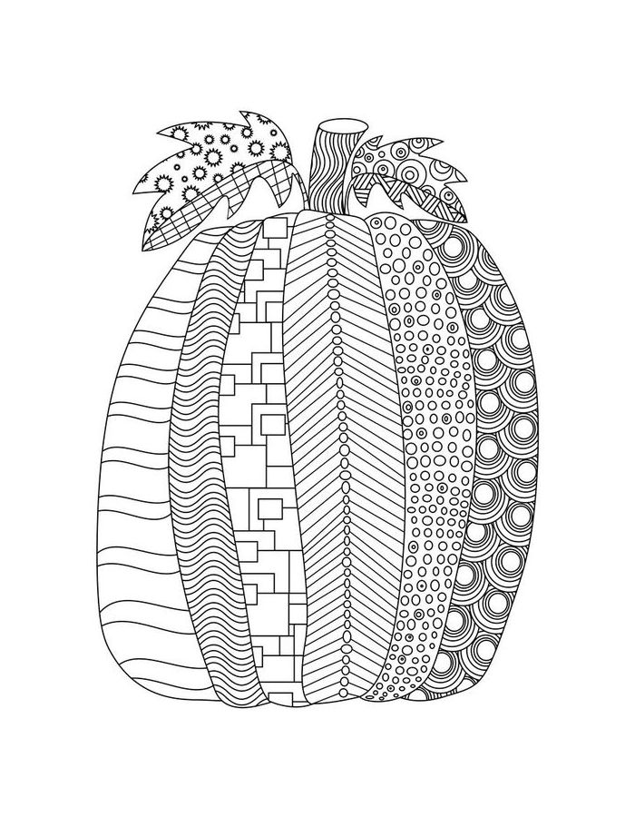 Mandala Carved Pumpkin Coloring Page