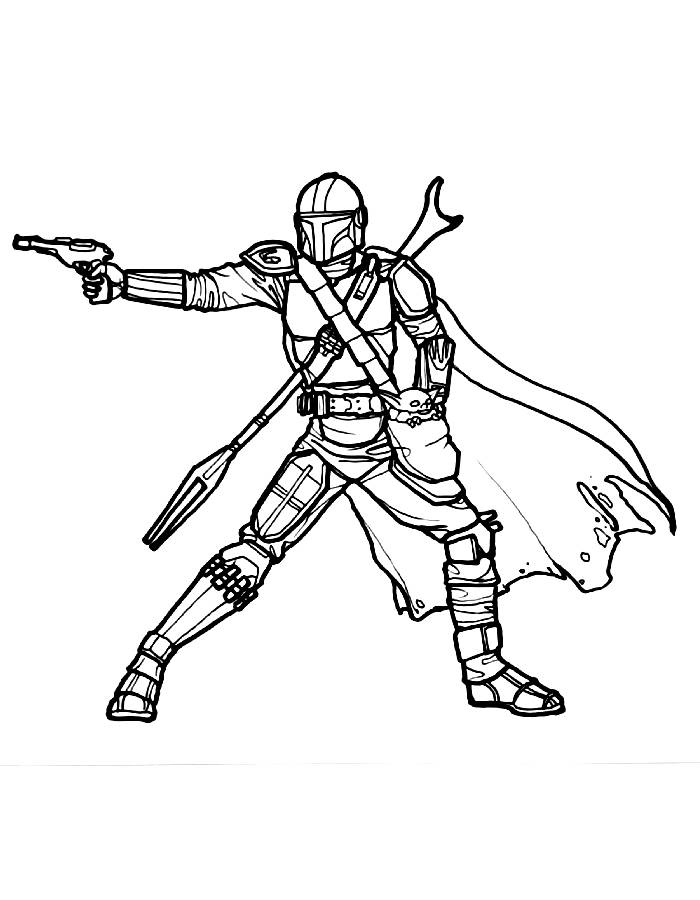 Mandalorian Outline Pdf Coloring Page