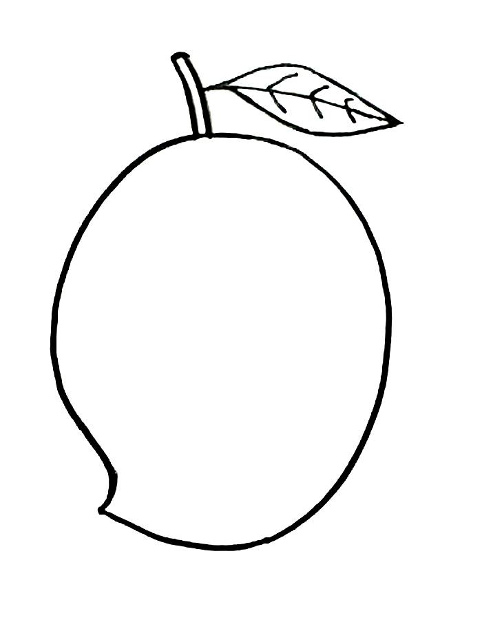 Mango Drawing Easy For Kids Coloring Page