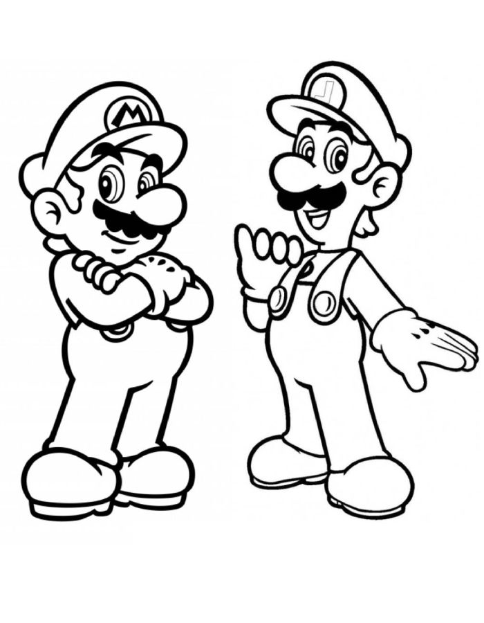 Mario And Luigi Coloring Page