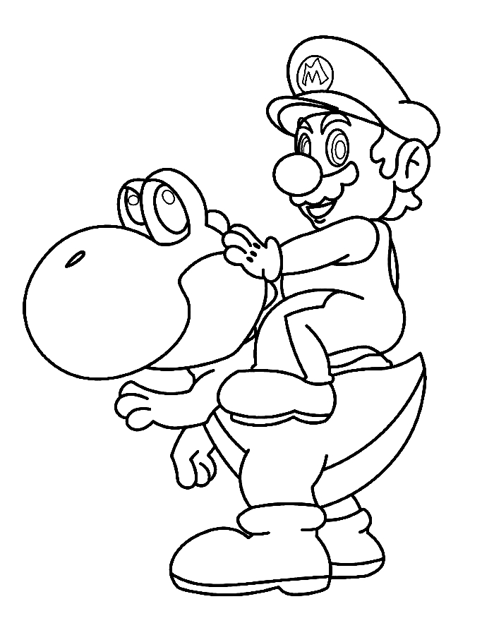 Mario And Yoshi Drawing Coloring Page