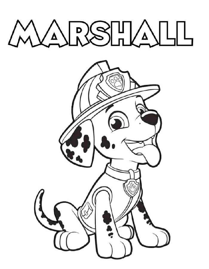 Marshall As A Firefighter Coloring Page