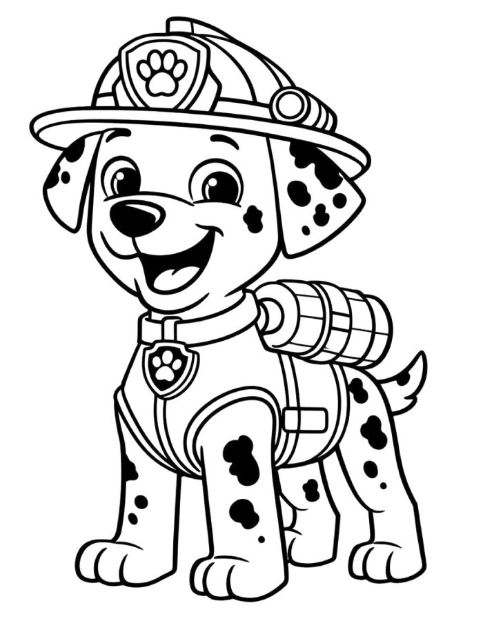 Marshall Paw Patrol Coloring Page