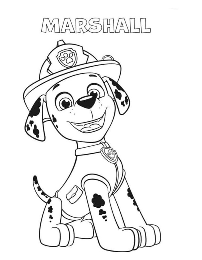 Marshall Posing With A Big Smile Coloring Page