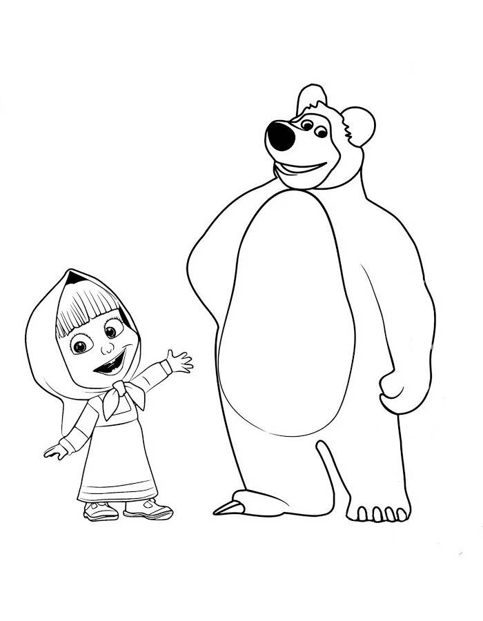 Masha And The Bear Drawing For Kids
