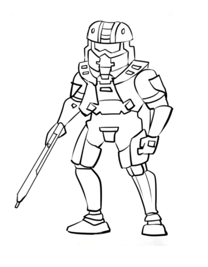 Master Chief Halo Coloring Page