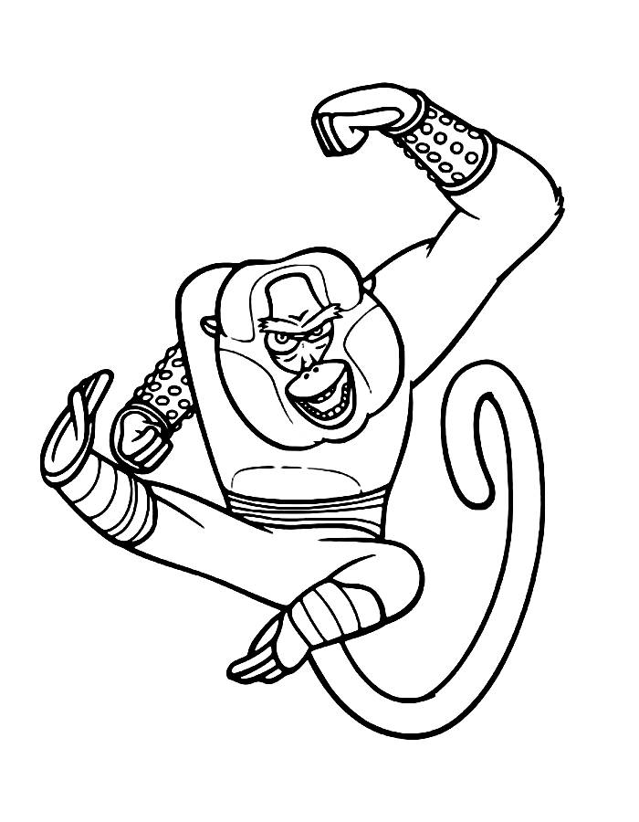Master Monkey From Kung Fu Panda Coloring Page