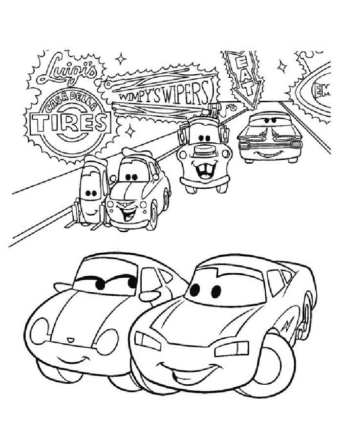 Mater cars coloring page