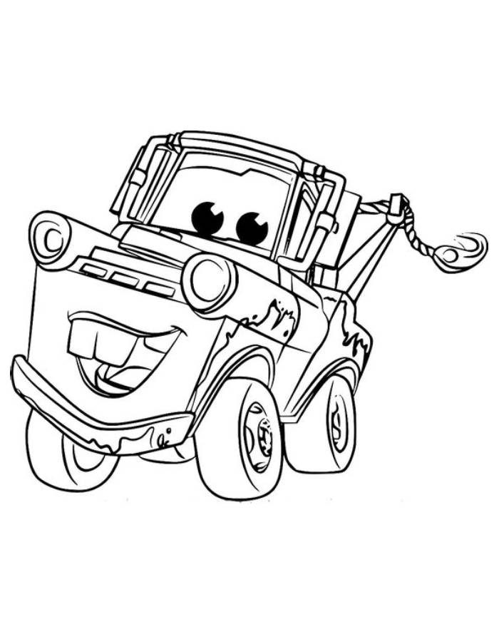 Mater Cars Coloring Page