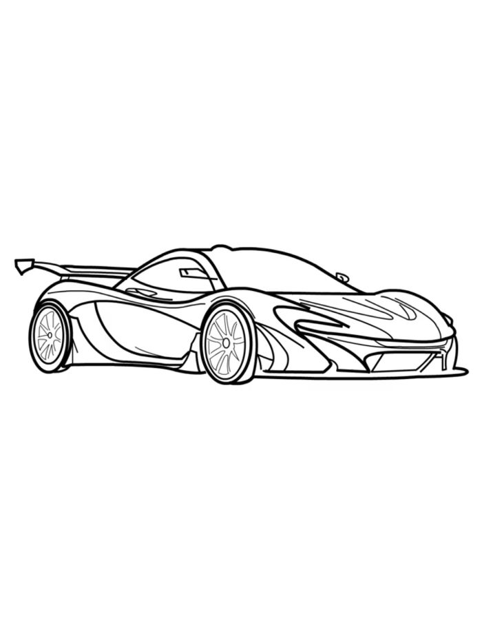 Mclaren P1 Super Car Drawing Coloring Page