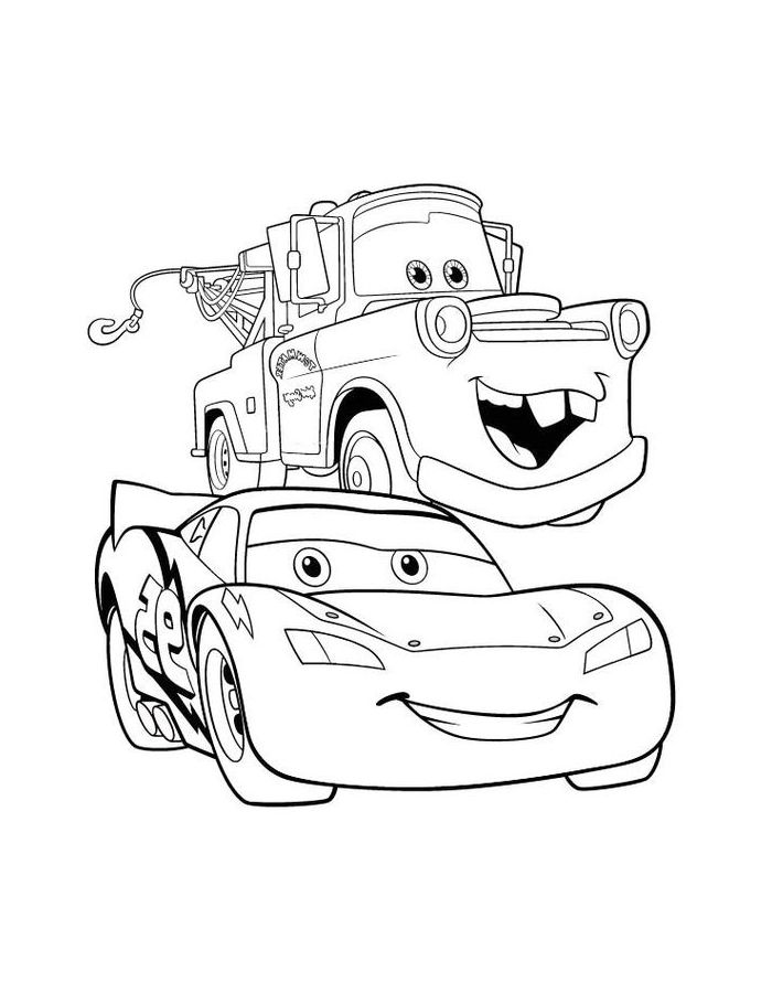 Mcqueen And Mater Printable Pdf Coloring Page