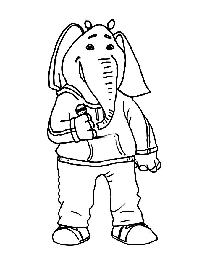 Meena The Elephant 🎤sing Coloring Page