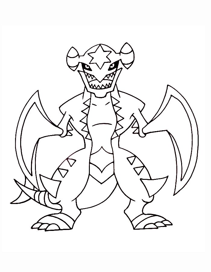 Mega Garchomp Pokemon Coloring Page