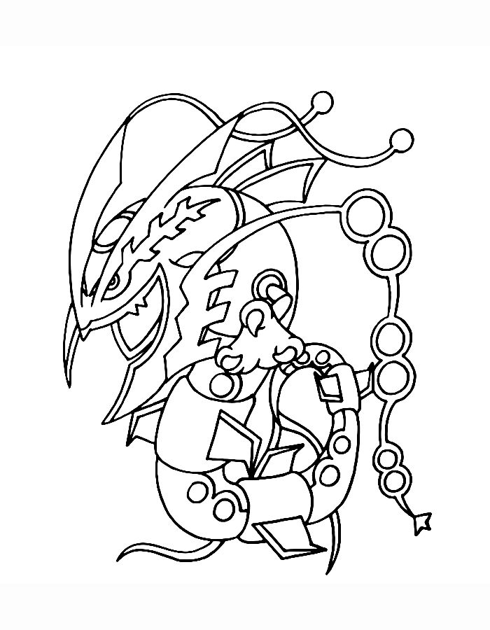 Mega Rayquaza Pokemon Coloring Page