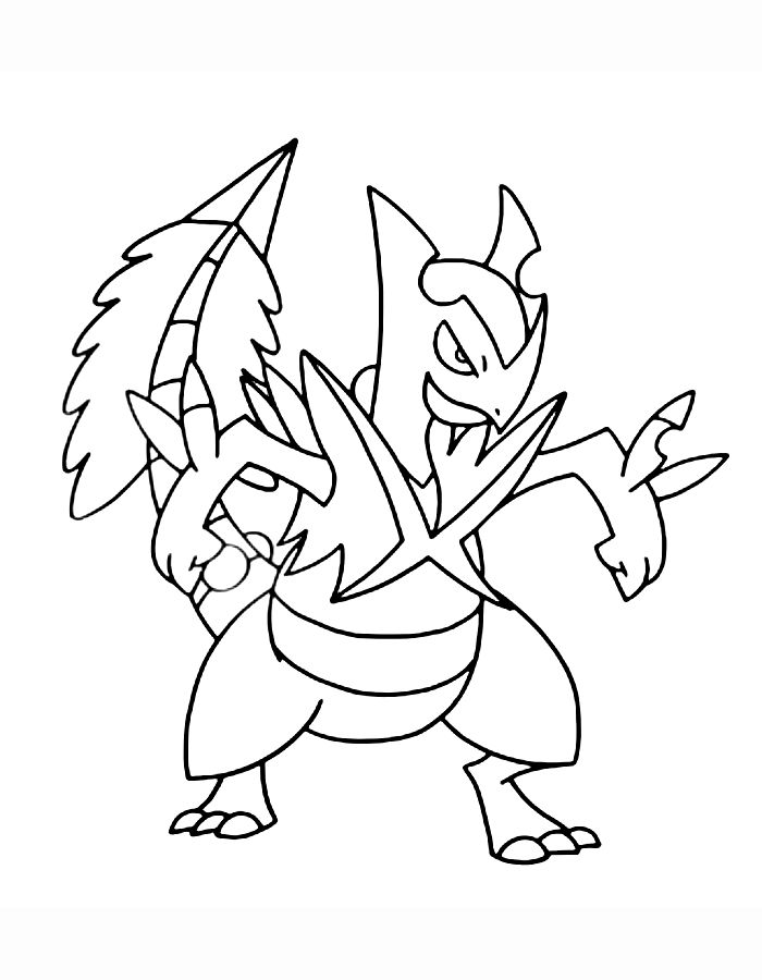 Mega Sceptile Pokemon Coloring Page