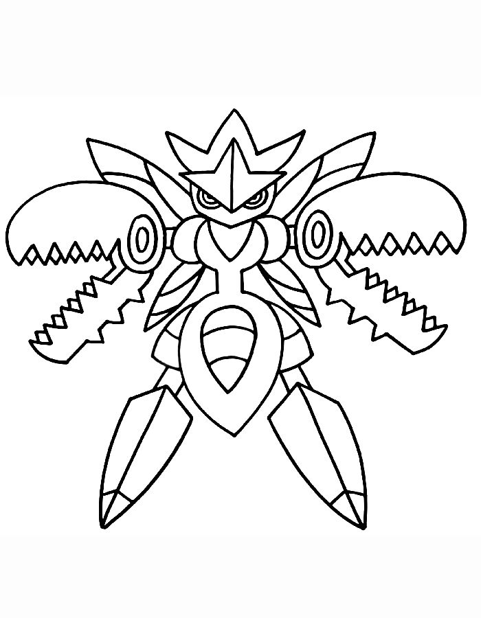 Mega Scizor Pokemon Coloring Page