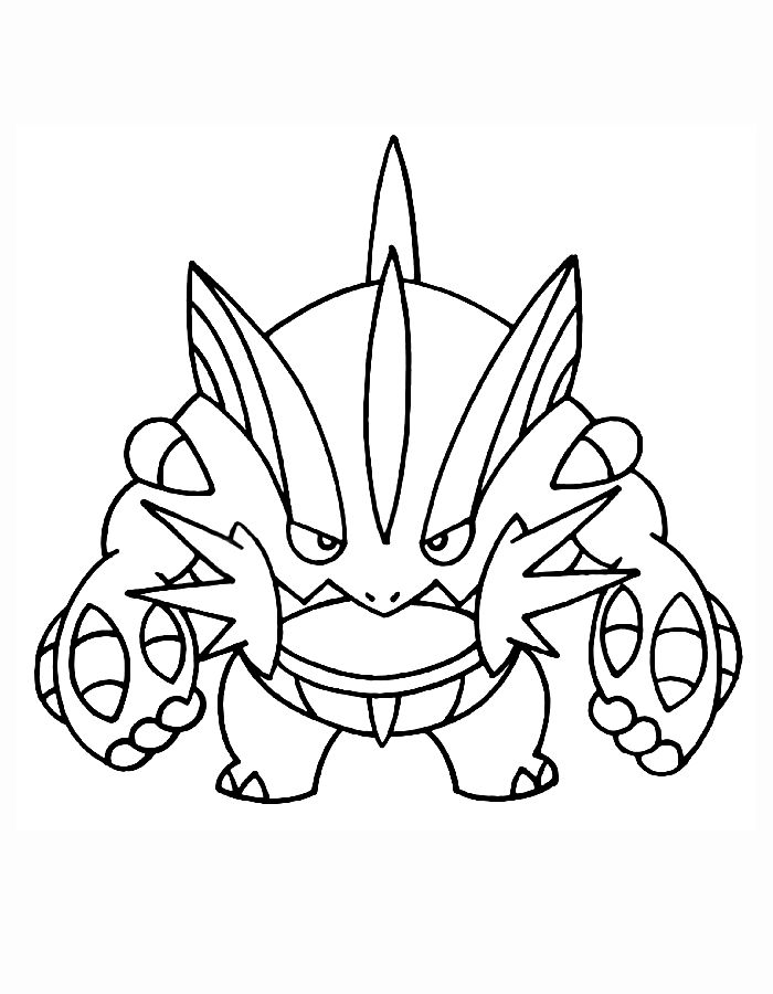 Mega Swampert Pokemon Coloring Page