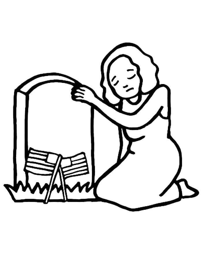 Memorial Day Scene Coloring Page