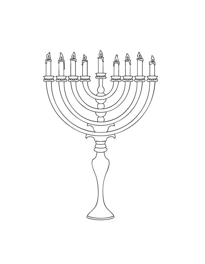 Menorah Coloring Page