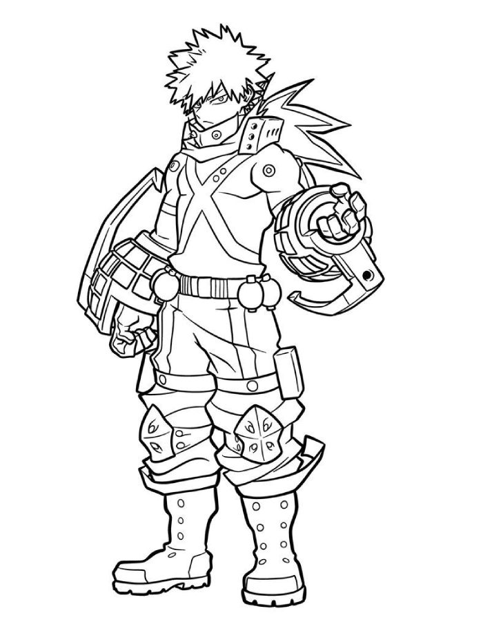Mha Faces Forward In His Signature Hero Costume Coloring Page