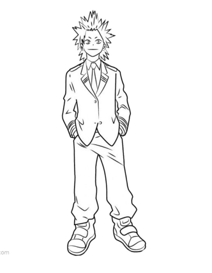 Mha Stands Confidently Coloring Page