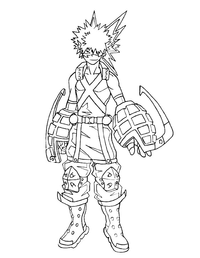 Mha Stands Ready For Battle Coloring Page
