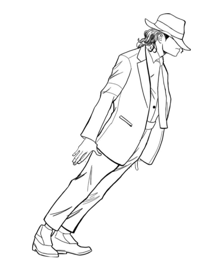 Michael Jackson Performs His Iconic Forward-leaning Pose Coloring Page