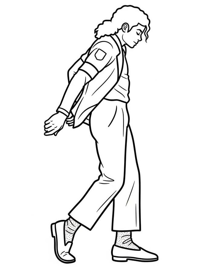 Michael Jackson Signature Dance Move With Effortless Grace Coloring Page
