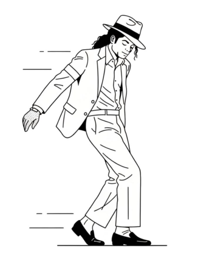 Michael Jackson Signature Dance Moves Coloring Page