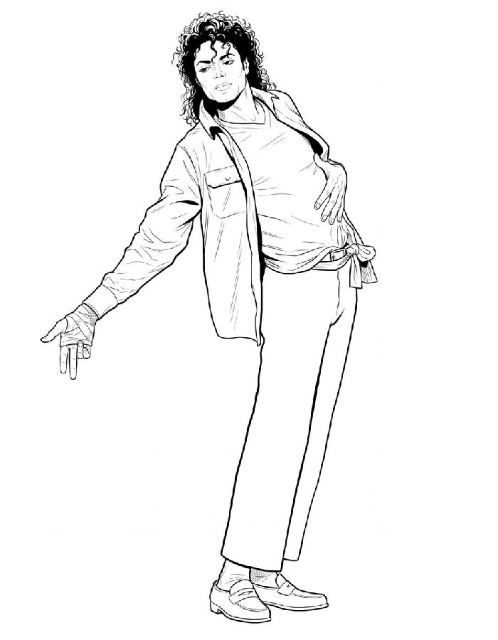 Michael Jackson Strikes A Graceful Coloring Page