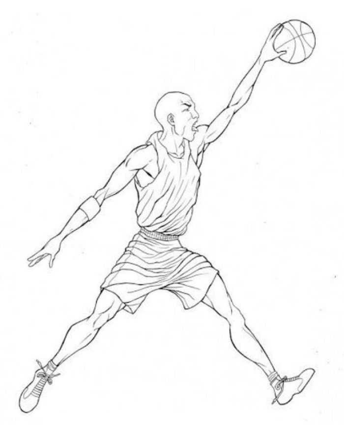 Michael Jordan Legendary Basketball Talent Coloring Page