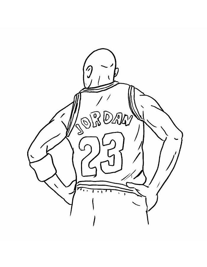 Michael Jordan Stands With His Back To The Crowd Coloring Page