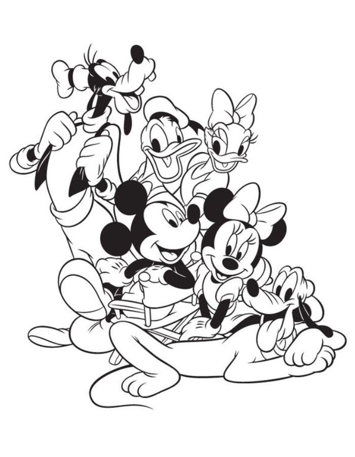 Mickey Mouse And Friends Sheets Coloring Page