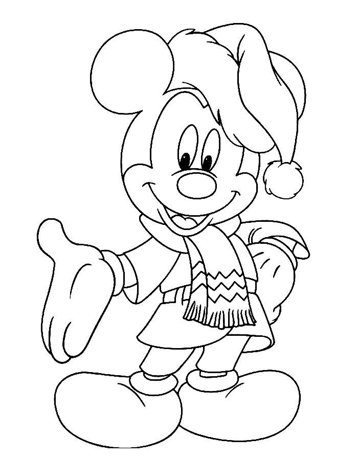 Mickey Christmas Sheets Coloring Page