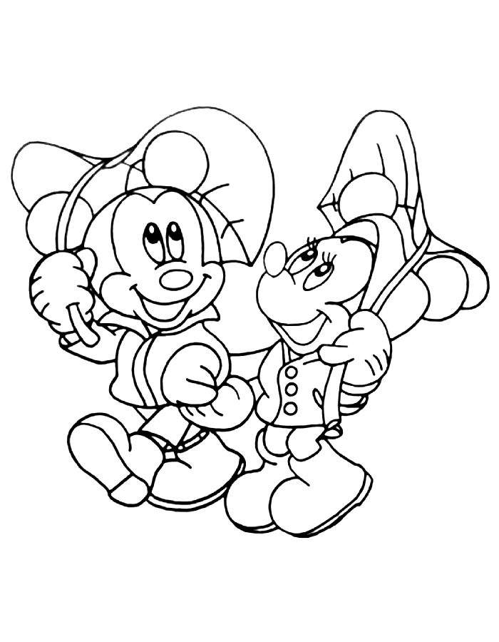 Mickey Mouse And Minnie Mouse Printable Drawing Pdf Coloring Page