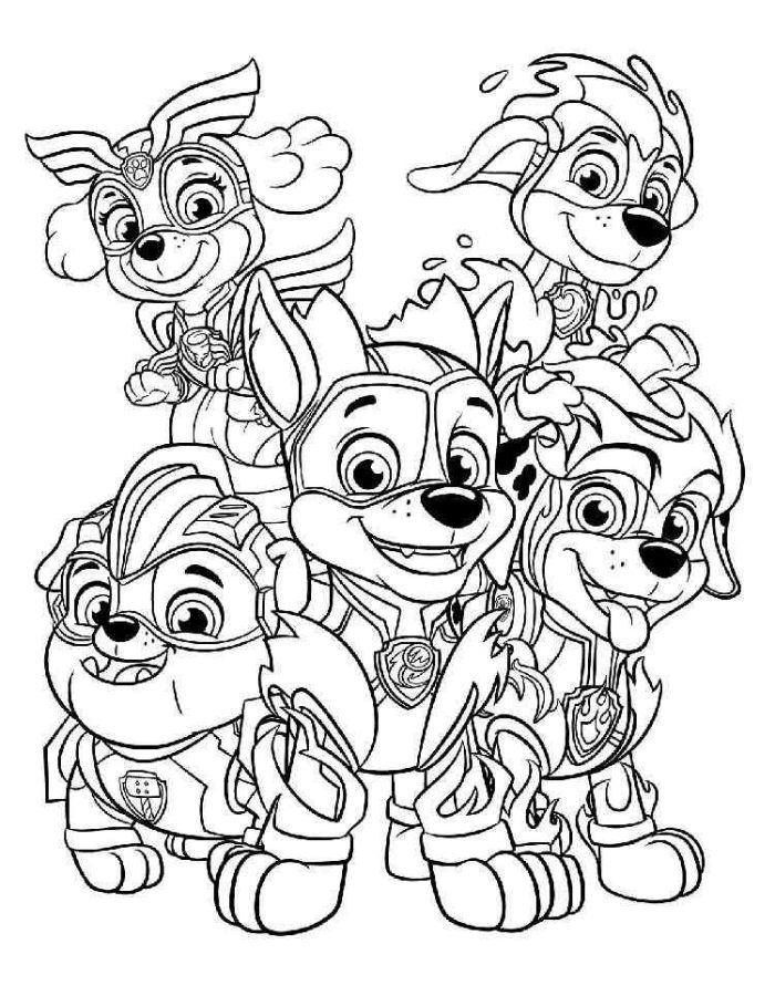 Mighty Pups Coloring Page