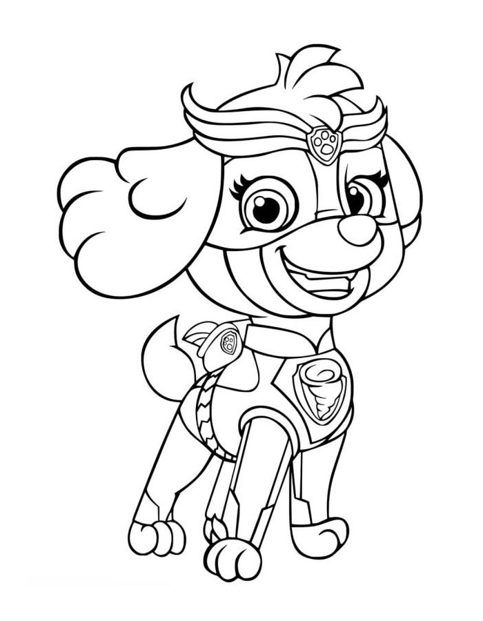 Mighty Pups Drawing Coloring Page