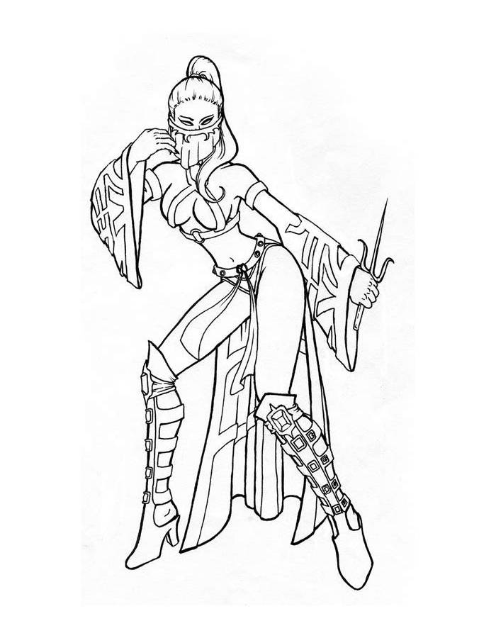 Mileena From The Mortal Kombat Coloring Page