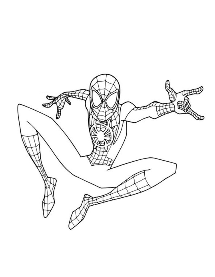 Miles Morales Black And White Art Coloring Page